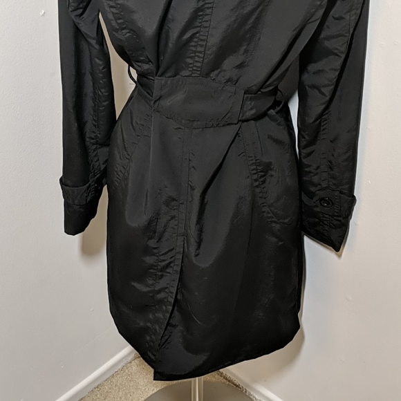 ✔️Miss Lili Black Belted Trench Coat Medium - Picture 8 of 14